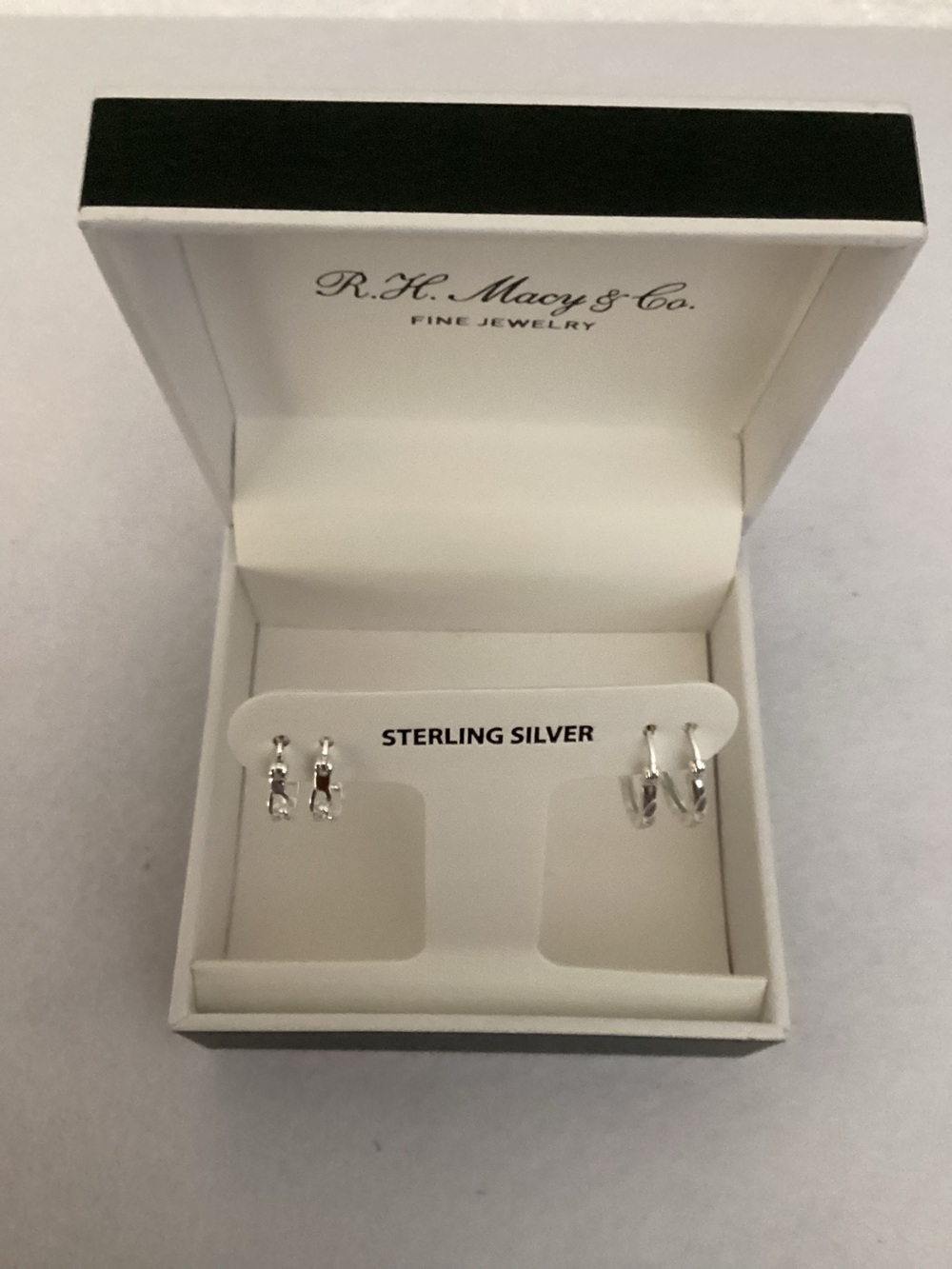 R.H. Macys Sterling Silver Hoop Earrings  Set